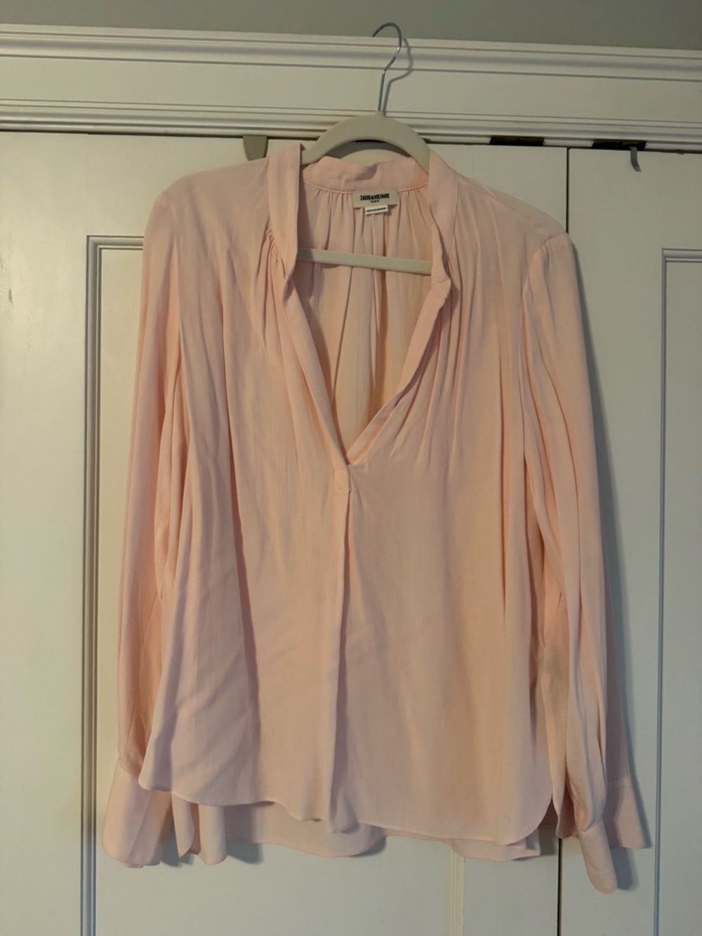 Blush Pink Long Sleeve Womens Blouse